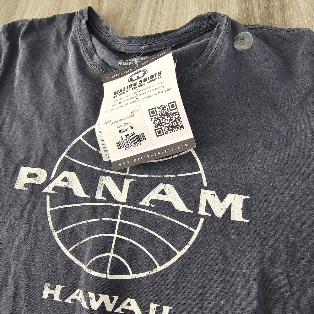Women's Long Sleeve Tee Retro Pan Am - Charcoal